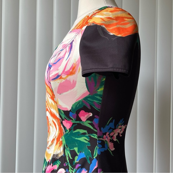 BLUMARINE Large Rose Floral Print Stretch Bodycon Dress Size: S  $2327 - Picture 9 of 16